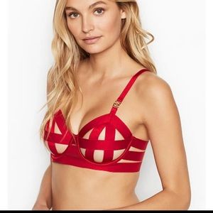 Victoria Secret Luxe Strappy Red Bra
